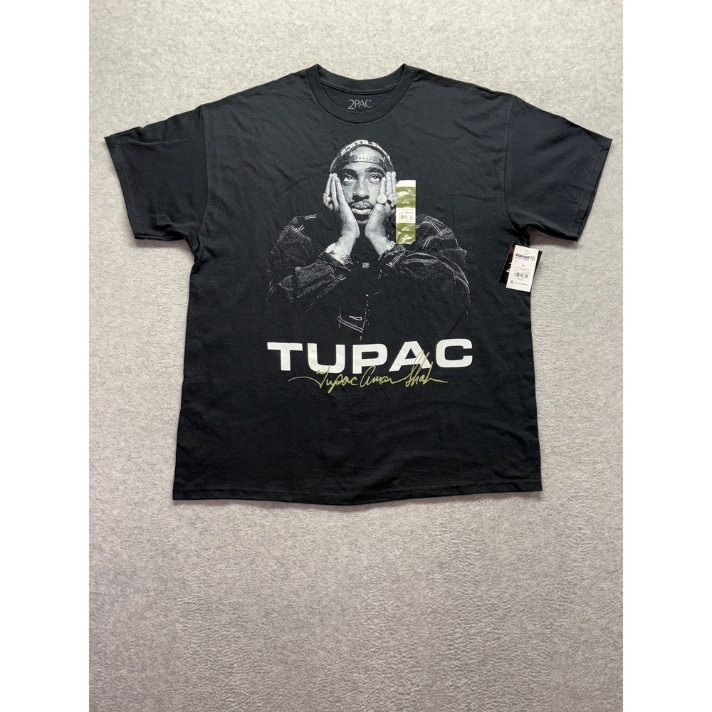 2Pac Tupac Shakur Graphic T-Shirt Mens XL Black Short Sleeve Rap Tee New